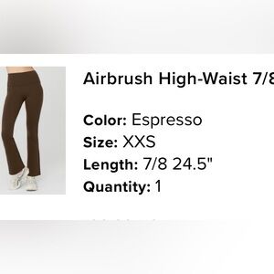 ALO XXS New- no tag Airbrush High Waist 7/8 Bootcut Legging in sold out Espresso